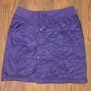 Purple L.L. Bean Puffer Style Button Down Skirt Size 10